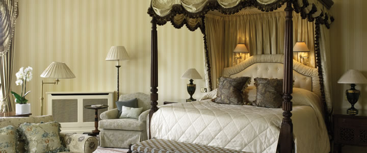 Hotel room at Lucknam Park Country House Hotel, Bath, Wiltshire